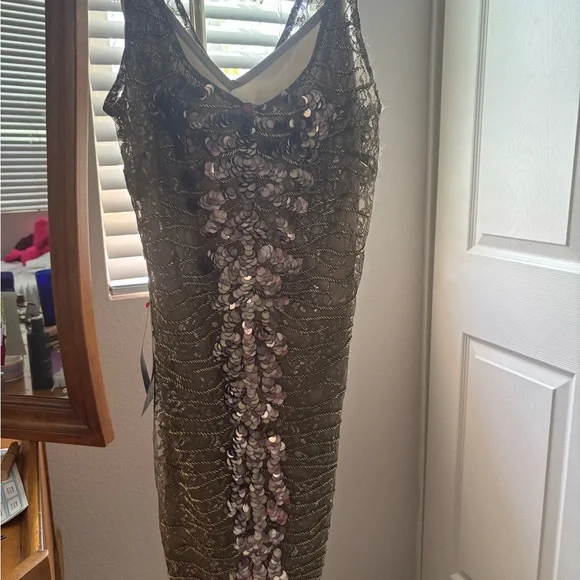 Bebe Gray Sleeveless V-Neck Bodycon Dress - Picture 1 of 4